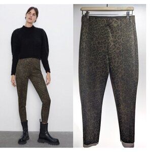 Zara | Faux Suede Leopard Hi-Rise Leggings